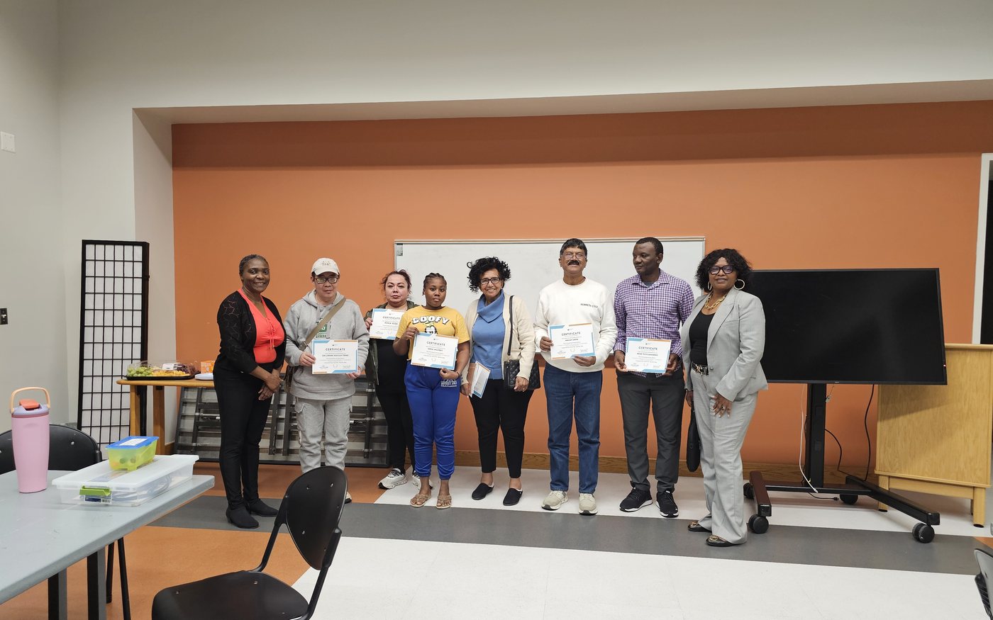 Participants receiving certificates of achievement