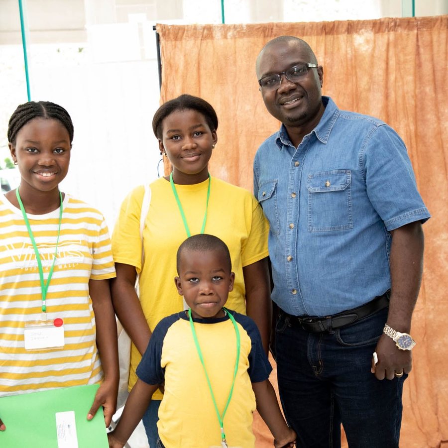 A family attending an FAA community event